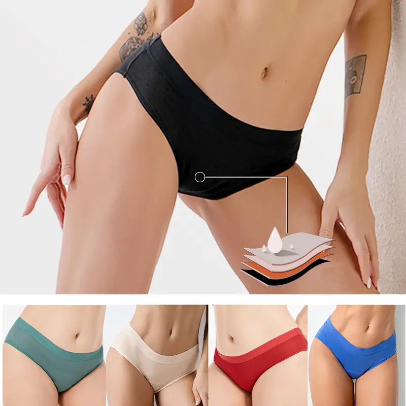 XS-6XL Underwear Women Bamboo Fiber Four-layer Physiological